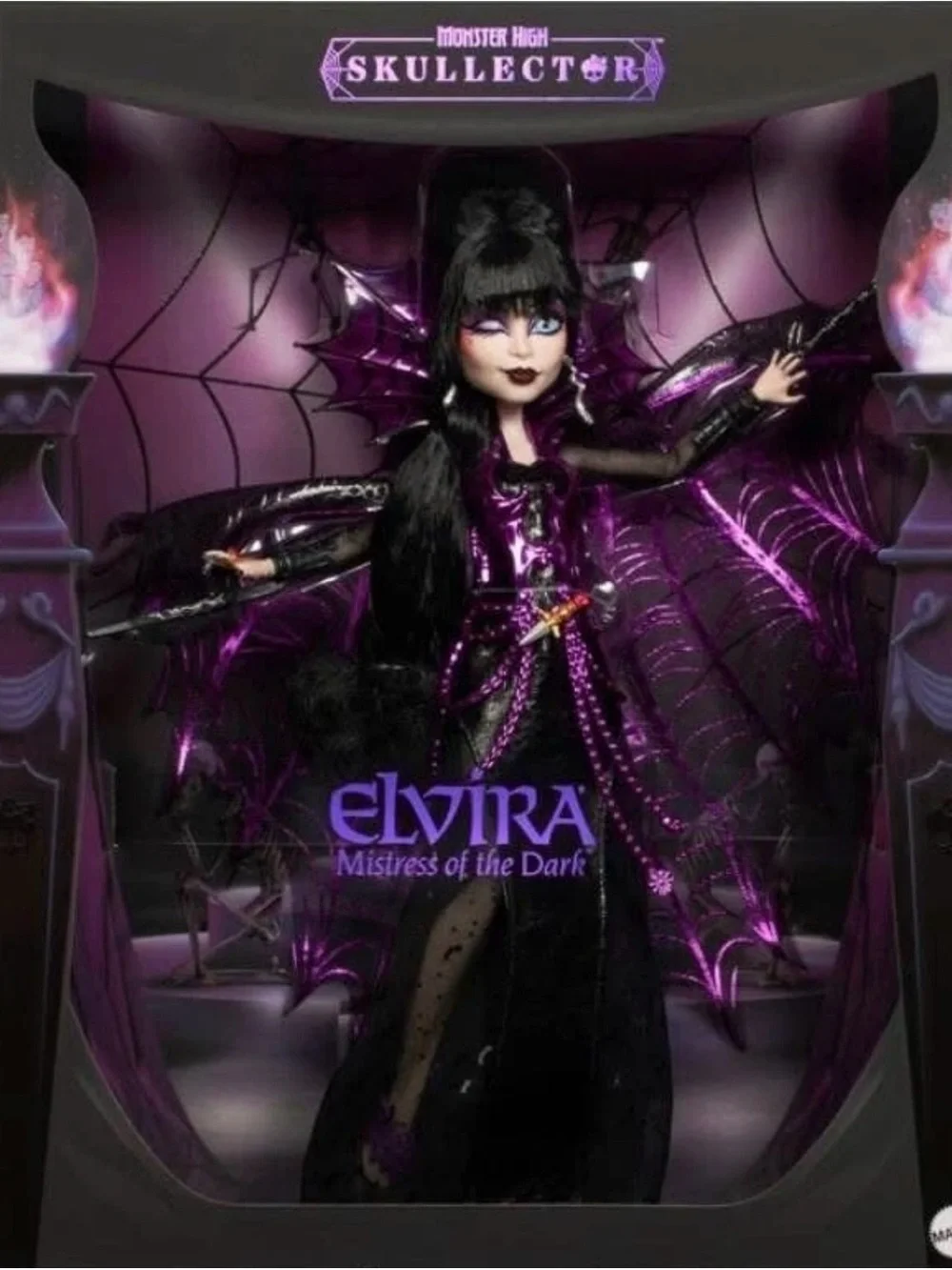 Monster High Elvira Mistress of the Dark Doll - Black & Purple - Picture 1 of 7